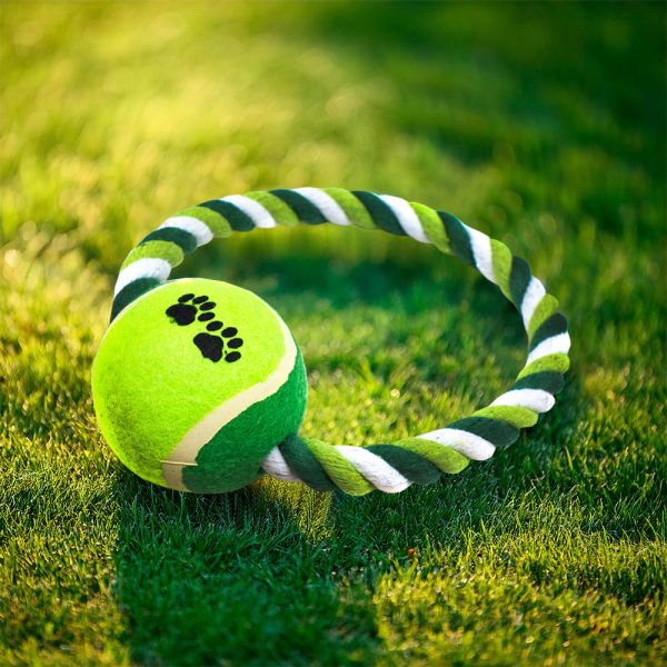 PELOTA CON CUERDA CIRCULAR PARA MASCOTA LH-3346 - Imagen 2