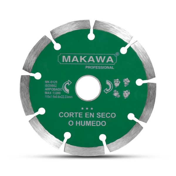 DISCO DIAMANTADO 4 1/2” VERDE MAKAWA MK-0129 - Imagen 2