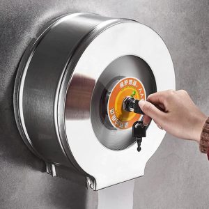 PORTA ROLLO METALICO CON LLAVE PARA PAPEL LH-2210