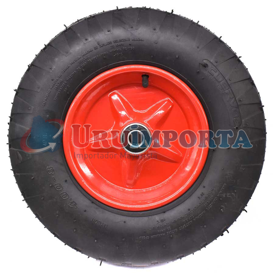RUEDA INFLABLE 4.00-8 CON DOBLE RULEMAN LH-2776