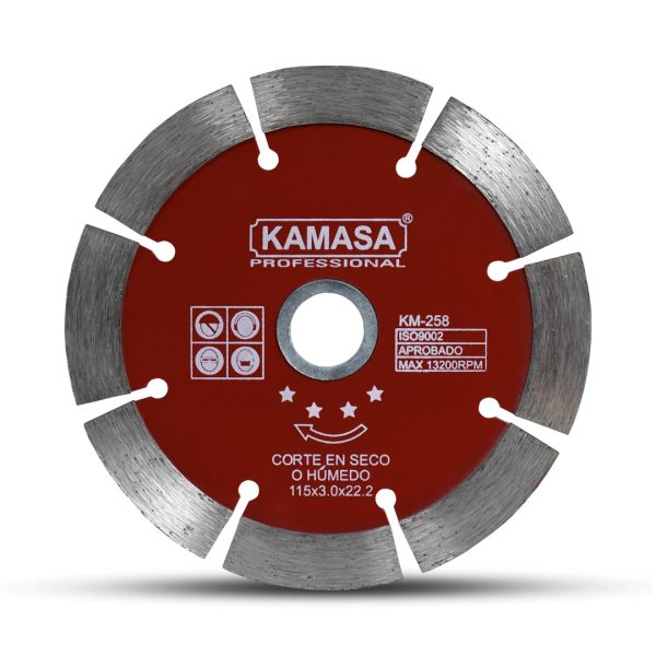 DISCO DIAMANTADO 4 1/2" ROJO KAMASA KM-258 - Imagen 2