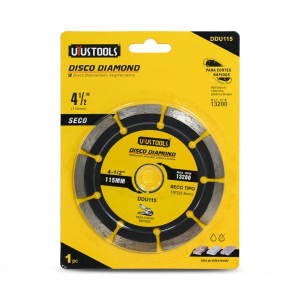 DISCO DIAMANTADO 4 1/2" UYUSTOOLS DDU115 - Imagen 4