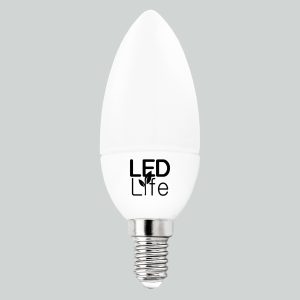 LAMPARA LED TIPO VELA 5W E14 FRIA LED LIFE LH-1826