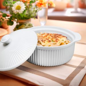 BOWL DE CERAMICA BLANCO 21CM CON TAPA LH-3829