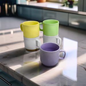 TAZA CERAMICA ENCASTRE RANURA COLOR PASTEL LH4282