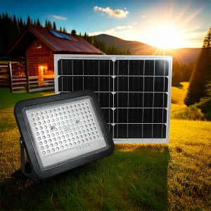 FOCO 200W SOLAR C/PANEL LUZ FRIA LED LIFE LH-3957