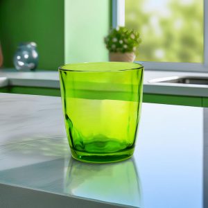 VASO DE VIDRIO 300ML 6PZ COLOR VERDE LH-4217