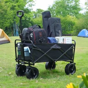 CARRITO PLEGABLE GRANDE DE LONA NEGRO LH-3988