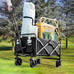 CARRITO PLEGABLE GRANDE DE LONA NEGRO LH-3988