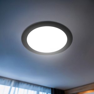 ARTEFACTO LED 18W REDOND LUZ FRIA ARO NEGRO LH4394