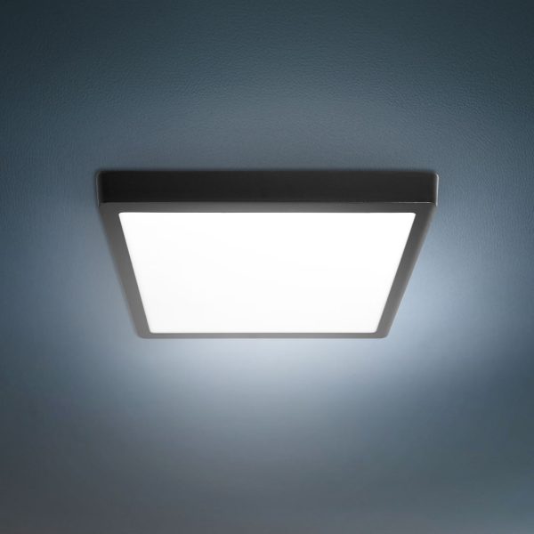 PLAFON LED 24W CUADRA LUZ FRIA ARO NEGRO LH4406