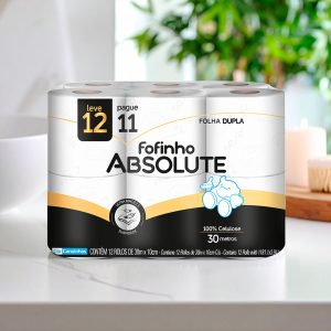 PAPEL HIGIENICO ABSOLUTE DOBLE HOJA 30MT X12 2113