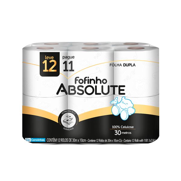 PAPEL HIGIENICO ABSOLUTE DOBLE HOJA 30MT X12  2113 - Imagen 2
