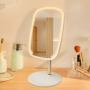 ESPEJO RECTANGULAR CON BASE BLANCO LH-4854