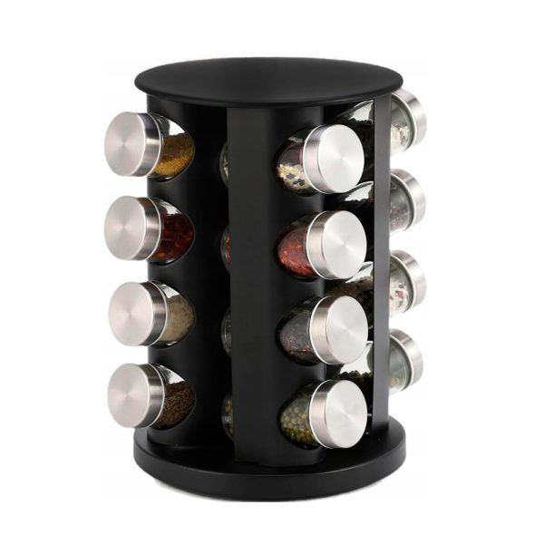 SET DE CONDIMENTOS 16 PZ GIRATORIO NEGRO LH-4617 - Imagen 5