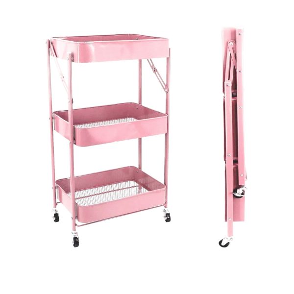 ORGANIZADOR 3 NIVELES PLEGABLE COLOR ROSADO LH4744 - Imagen 3