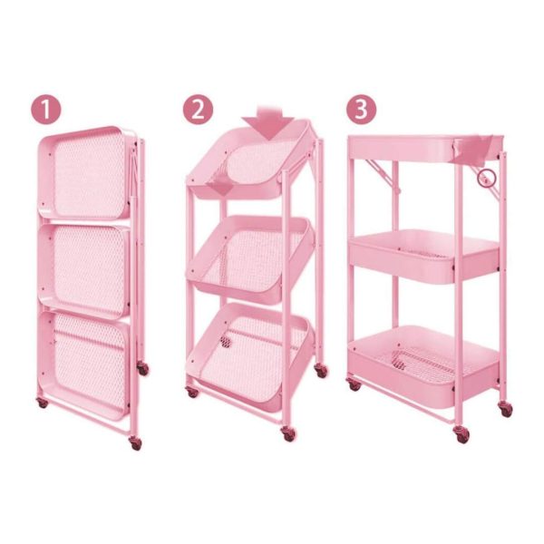 ORGANIZADOR 3 NIVELES PLEGABLE COLOR ROSADO LH4744 - Imagen 6