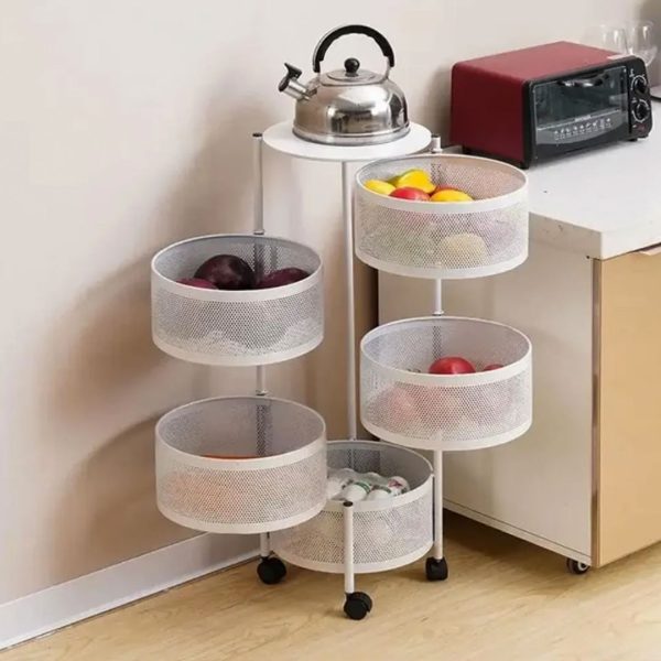 ORGANIZADOR DE 4 PISOS REDONDO BLANCO LH-4747 - Imagen 6