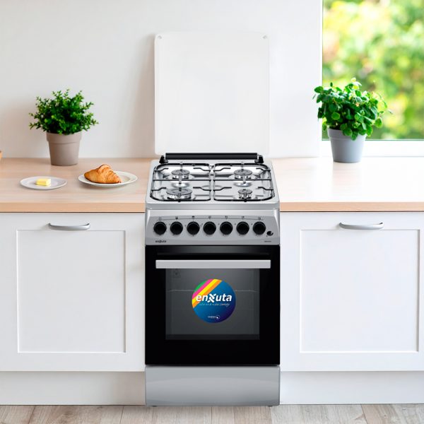 COCINA ENXUTA COMBINADA 4 HORNALLAS INOX 50X60