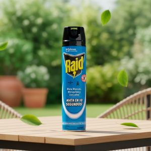 INSECTICIDA RAID MOSCAS Y MOSQUITOS AZUL 360 ML