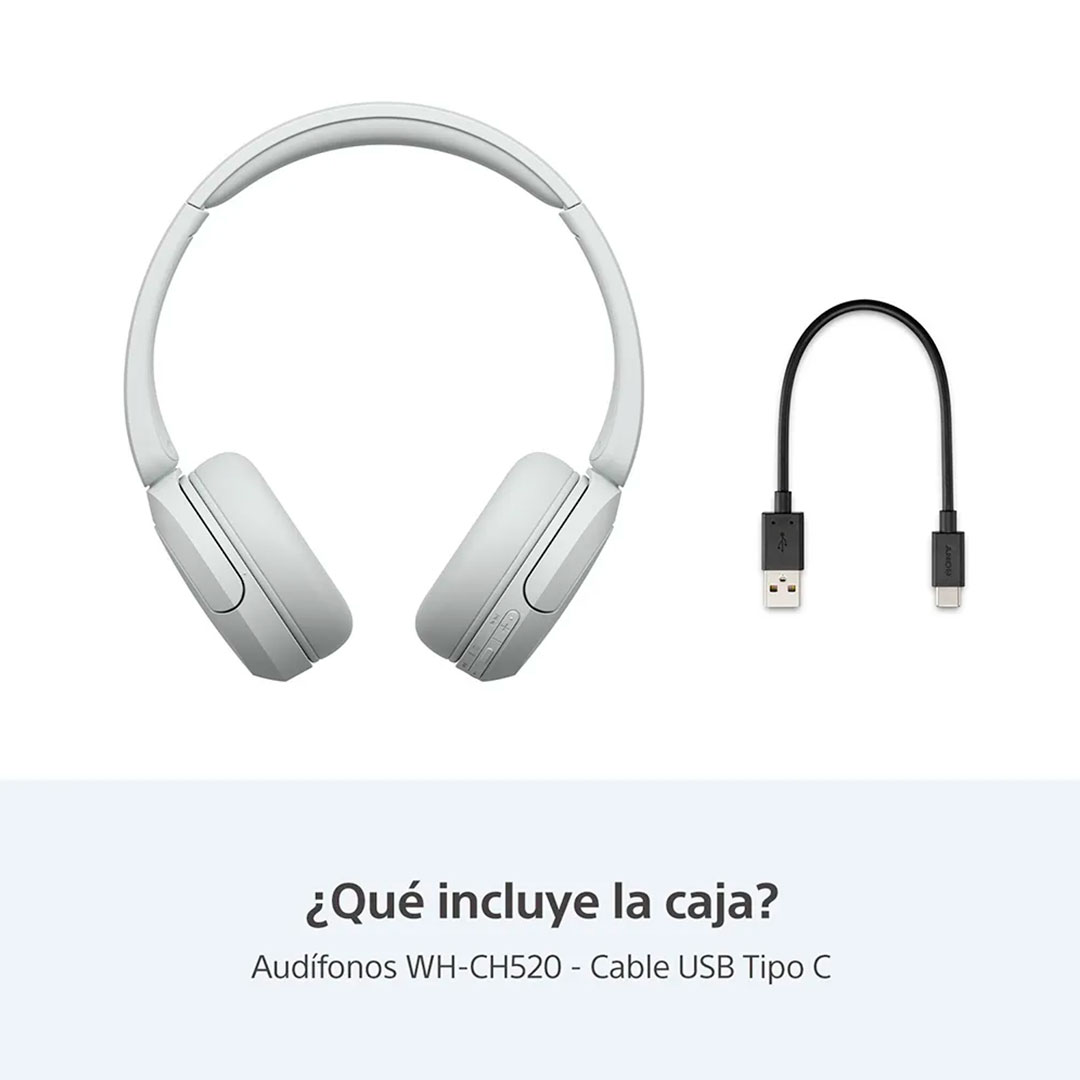 AURICULARES DE VINCHA SONY SIN CABLE WH-CH520-WHT - Imagen 9