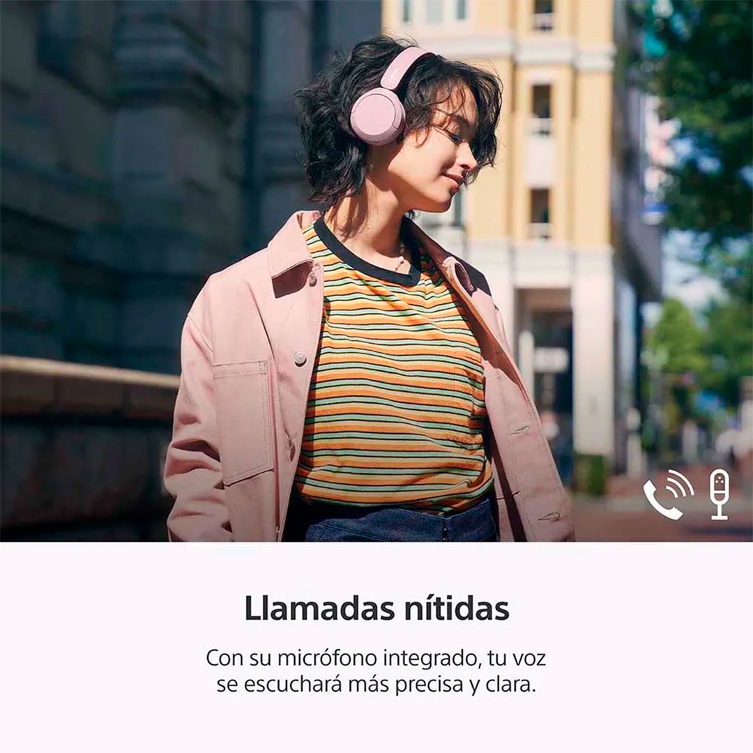 AURICULARES DE VINCHA SONY SIN CABLE WH-CH520-PNK - Imagen 8