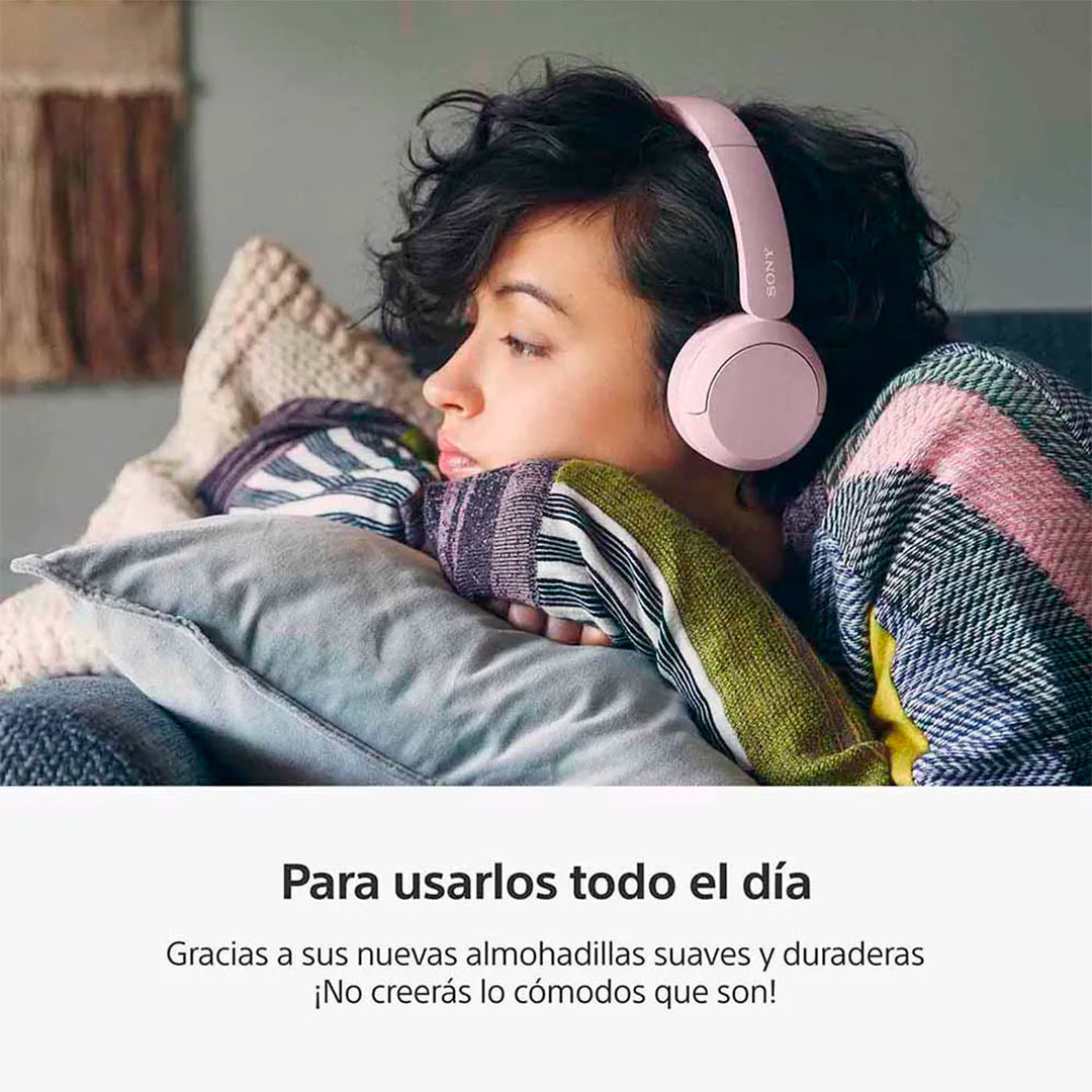 AURICULARES DE VINCHA SONY SIN CABLE WH-CH520-PNK - Imagen 4