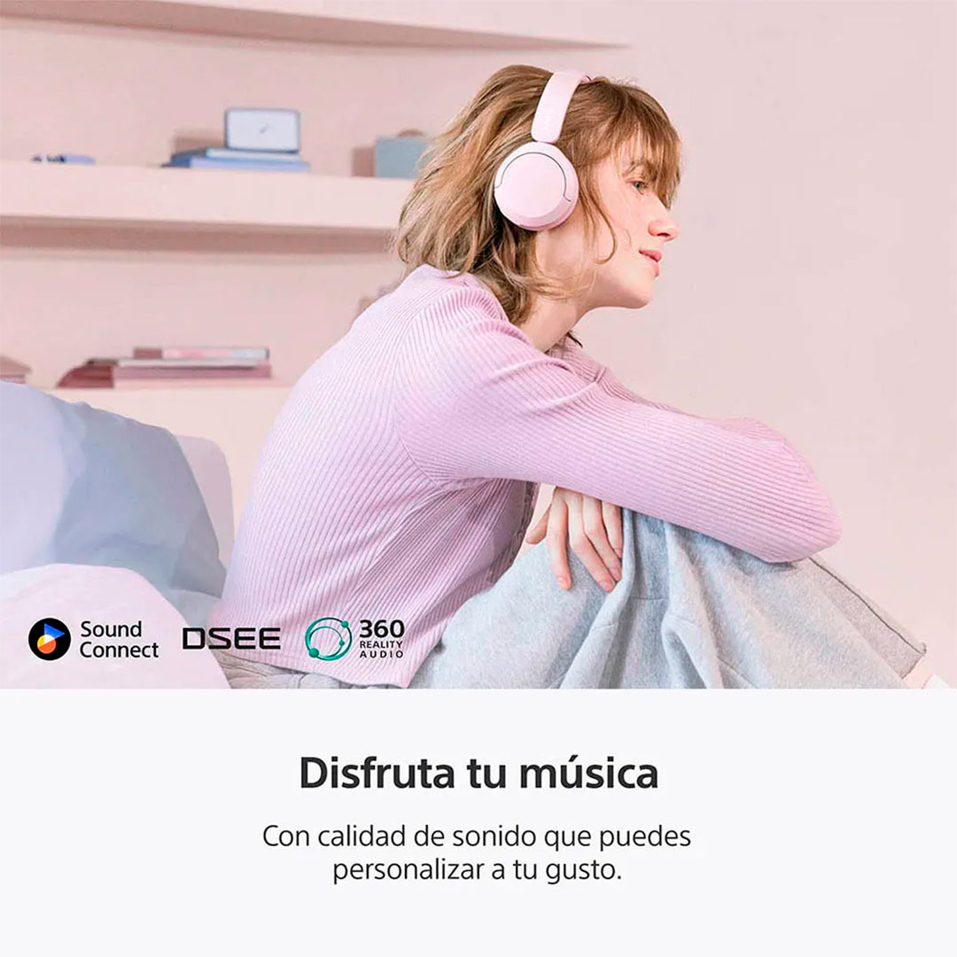 AURICULARES DE VINCHA SONY SIN CABLE WH-CH520-PNK - Imagen 6