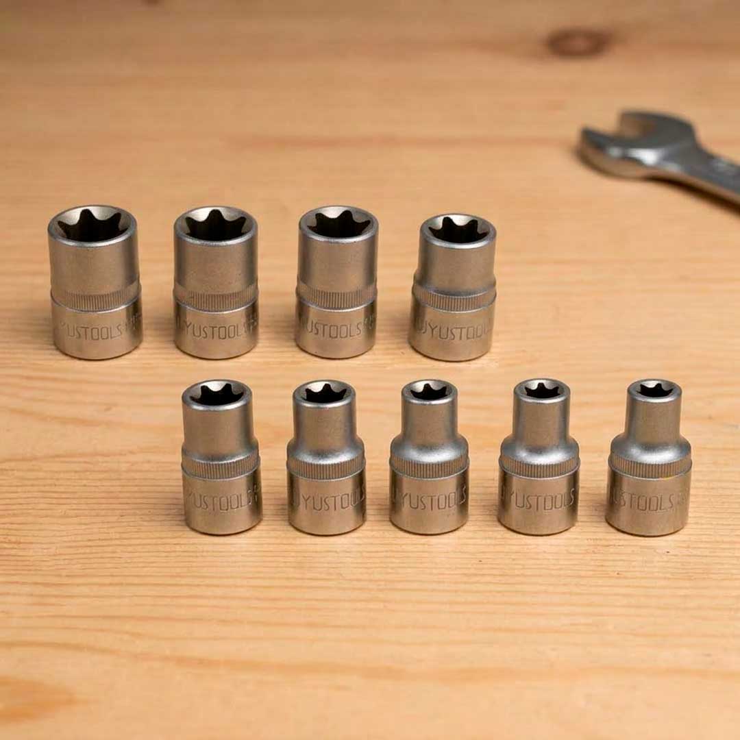 1027 JUEGO DE DADO TORX 1/2” 9PZ E10-E24 UYUS TUX901 - Imagen 1