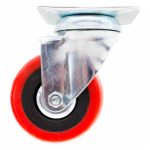 RUEDA ROJA C/BASE METALICA 2.5" GIRATORIA LH-562 - Imagen 5