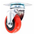 RUEDA ROJA C/BASE METALICA 3" GIRATORIA LH-563 - Imagen 2