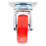 RUEDA ROJA C/BASE METALICA 3" GIRATORIA LH-563 - Imagen 3