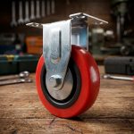 RUEDA BASE METALICA 4" FIJA COLOR ROJO LH-1691