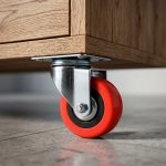 RUEDA ROJA C/BASE METALICA 5" GIRATORIA LH-1690