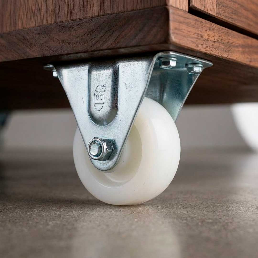 3374 RUEDA BLANCA 3" BASE METALICA FIJA LH-1696 - Imagen 1