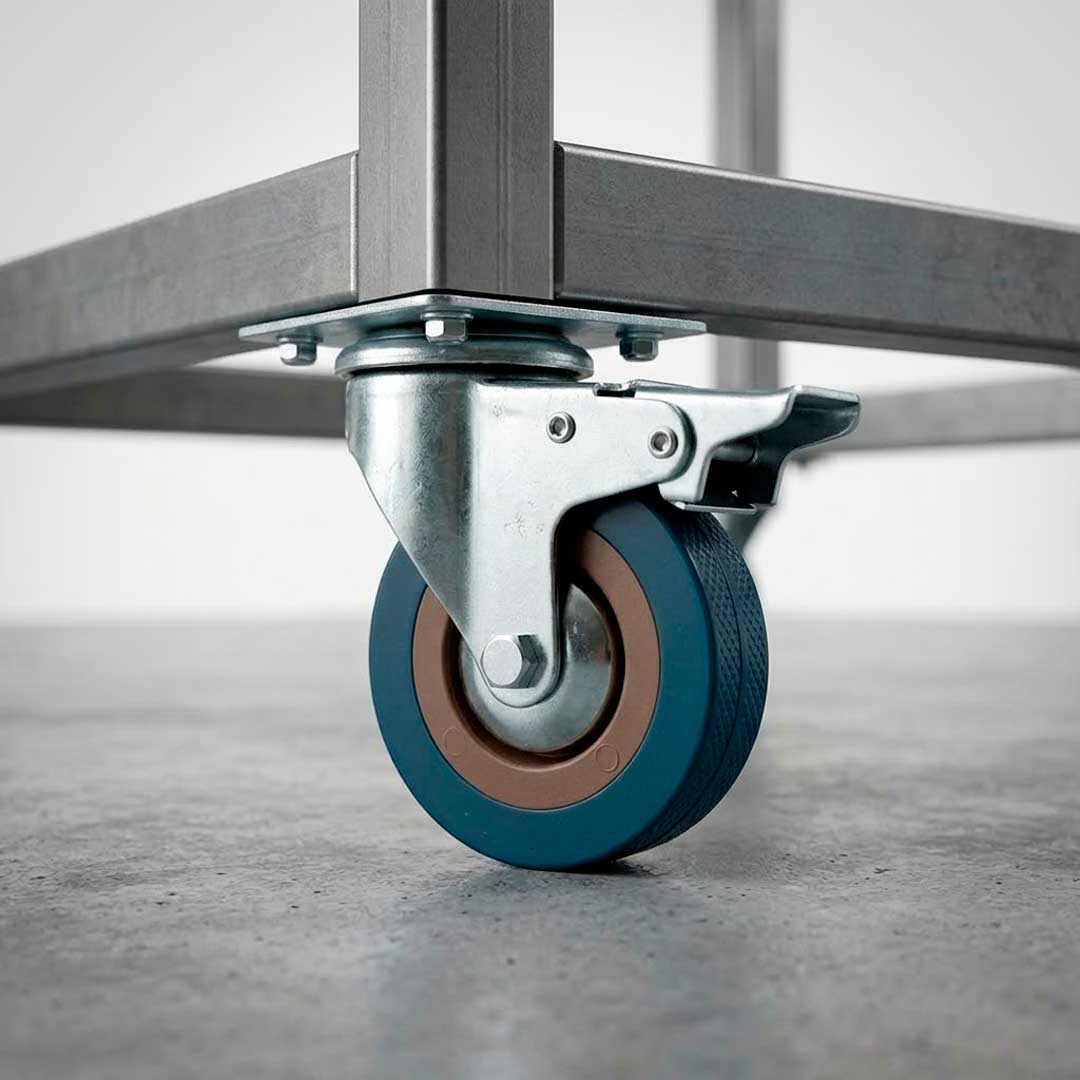 4250 RUEDA GIRATORIA CON FRENO 3" GOMA-METAL LH-2476 - Imagen 1
