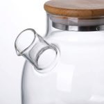 TETERA DE VIDRIO 1000ML CON TAPA MADERA LH-3078 - Imagen 4
