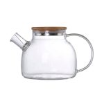 TETERA DE VIDRIO 1000ML CON TAPA MADERA LH-3078 - Imagen 2