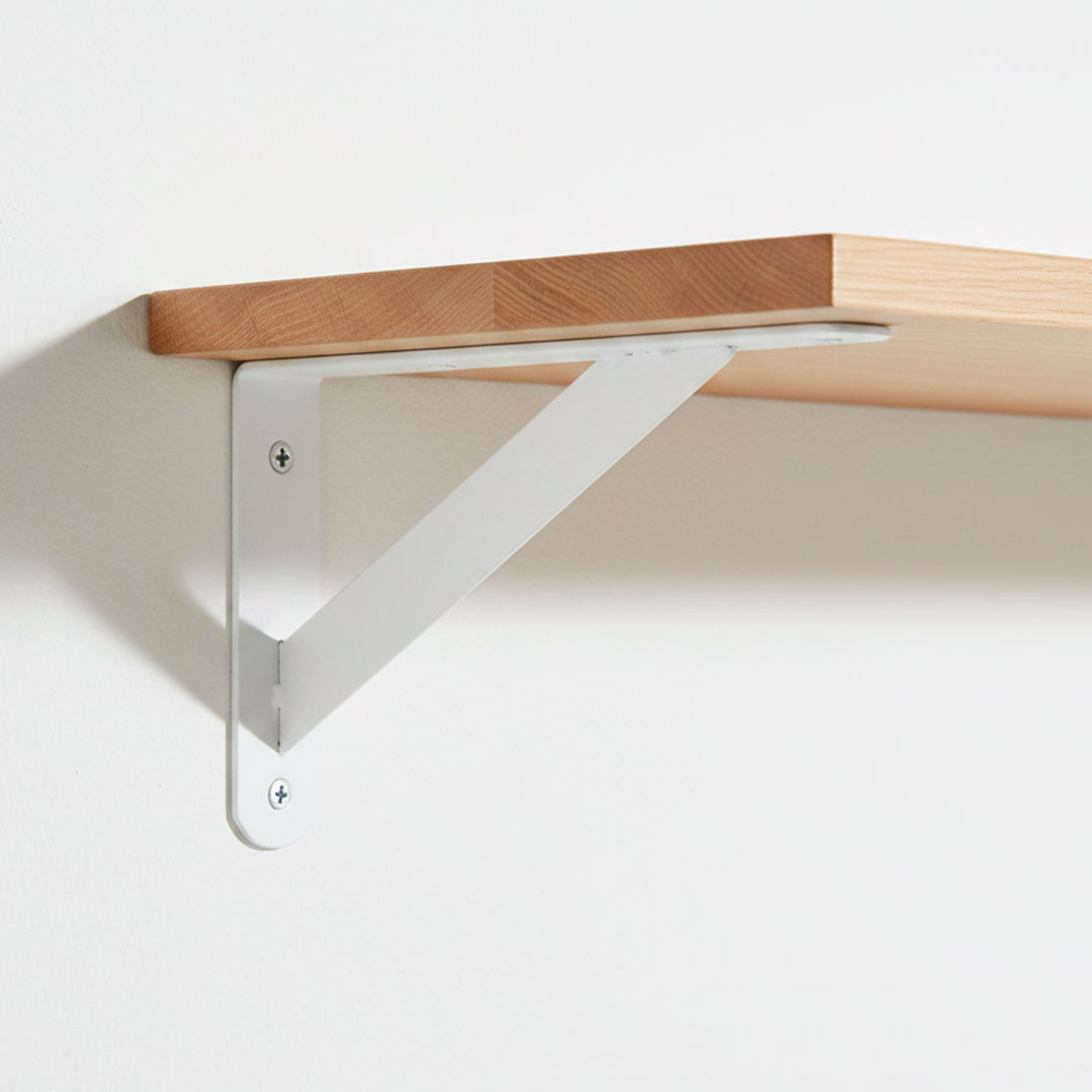 500 SOPORTE METALICO BLANCO 20X12 CM P/ESTANTE LH-2936 - Imagen 1