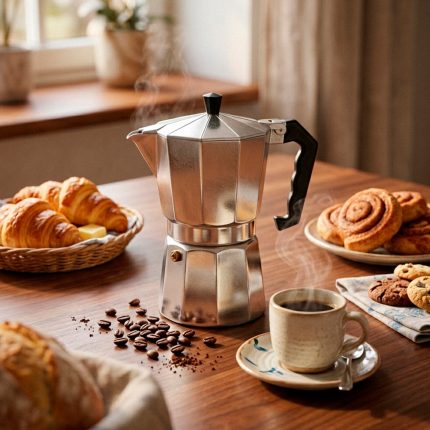 CAFETERA 9 TAZAS METALICA TIPO ITALIANA GM-R4514
