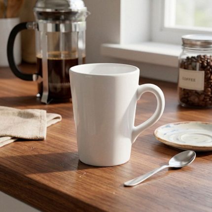 TAZA 380ML CERAMICA BLANCA LH-3826