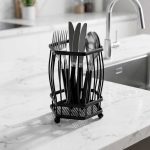 CUBIERTERO ESCURRIDOR HEXAGONO 10CM NEGRO LH-3659
