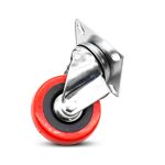 RUEDA ROJA C/BASE METALICA 2" GIRATORIA LH-561 - Imagen 4
