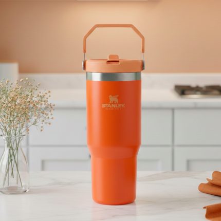 VASO STANLEY FLIP STRAW TUMBLER 20 OZ TIGERLILY