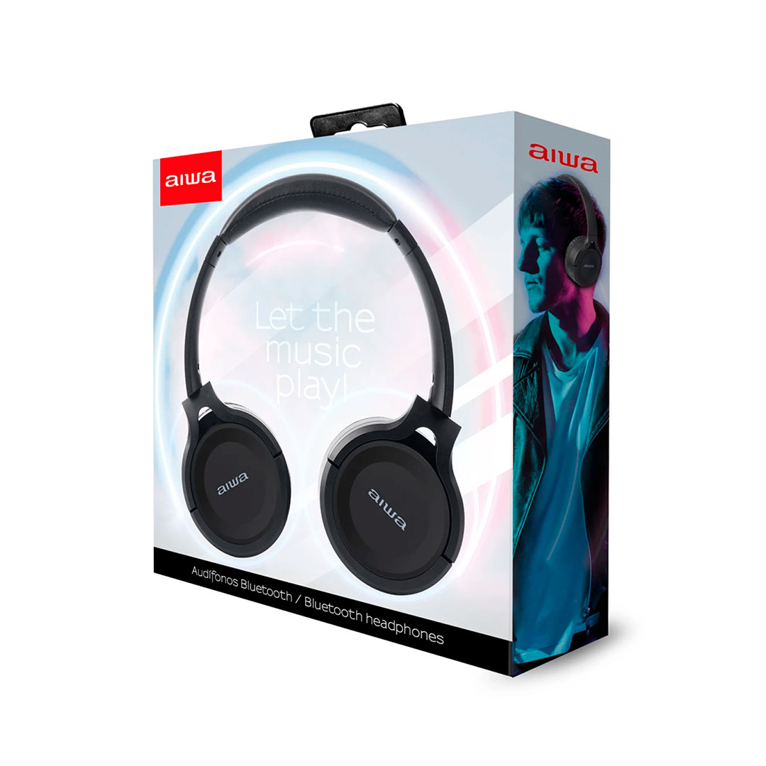 AURICULARES AIWA ON-EAR S/CABLE BLUETOOTH AWK17 BK - Imagen 5
