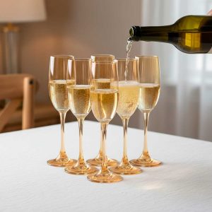 SET COPA 6PZ DE CHAMPANE DORADA 170ML JX-G1808HP