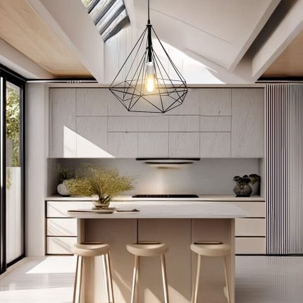 LAMPARA COLGAR VINTAGE JAULA METALICA NEGRA LH2313