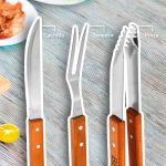 SET PARRILLA 3PZ PINZA TENEDOR CUCHILLO LH-3616 - Imagen 12
