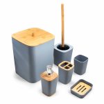 SET DE BAÑO 6PZ GRIS PREMIUM LH-3652 - Imagen 9