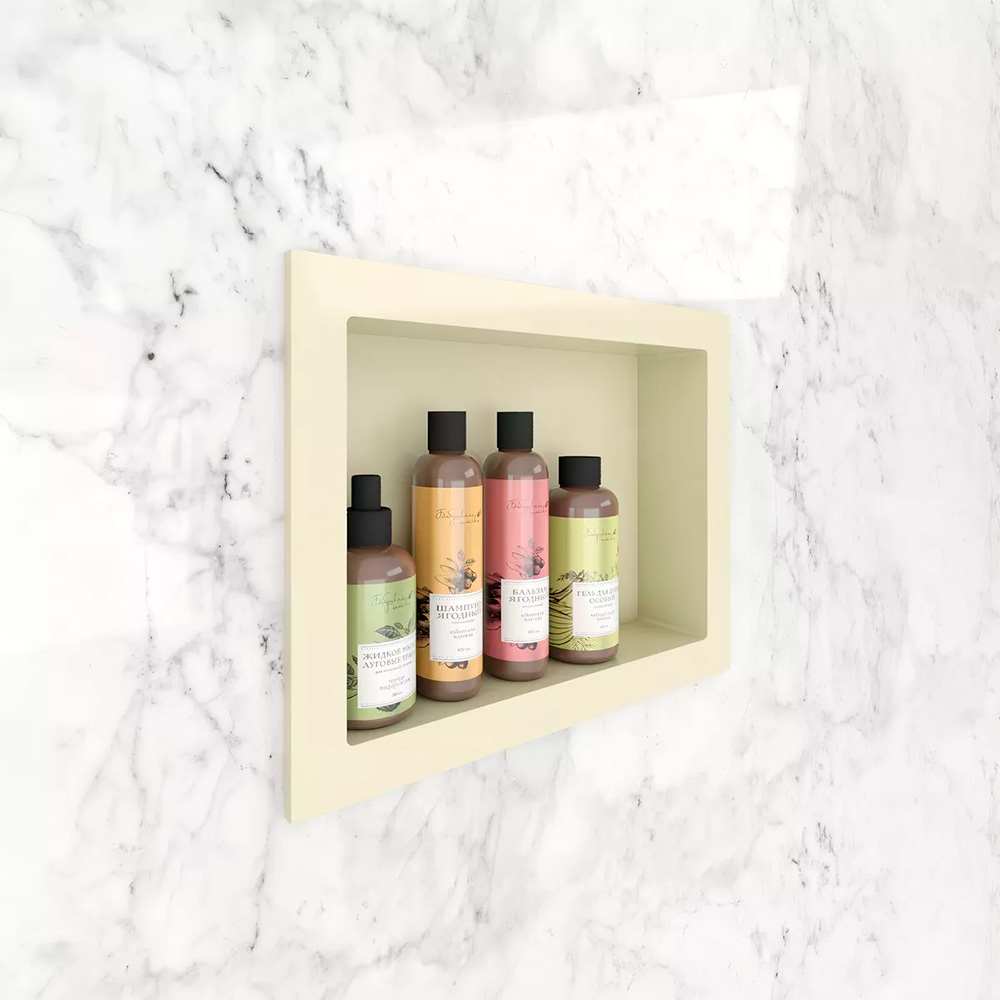 1-9 NICHO BEIGE P/EMBUTIR 30X40CM PARA BAÑO METASUL - Imagen 1